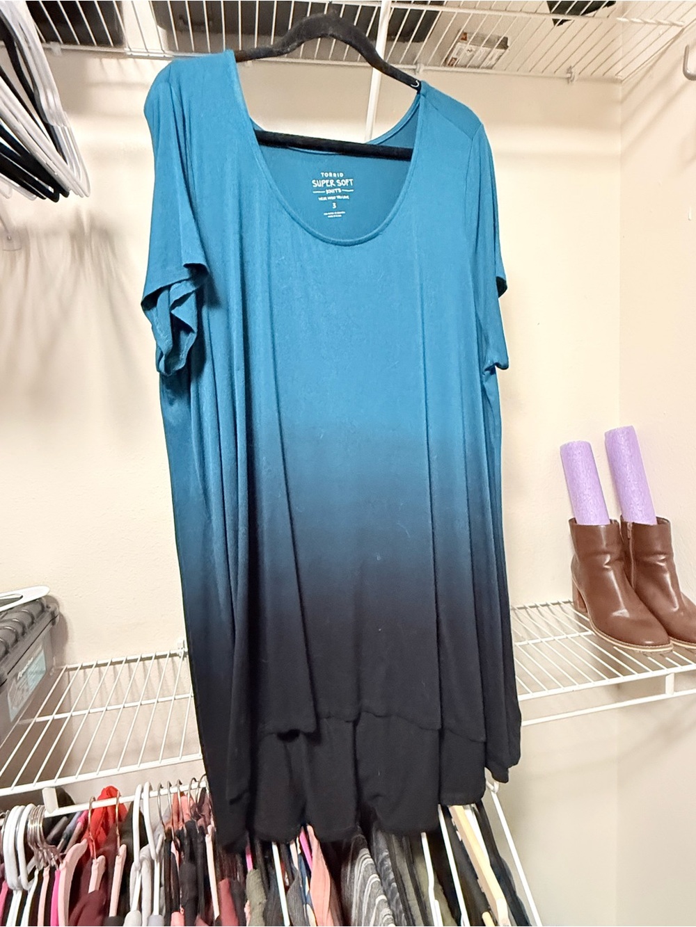 torrid Teal to Black Ombre Scoop Neck Tunic